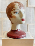 Vintage Hand Painted Mannequin Head // Hat Rest