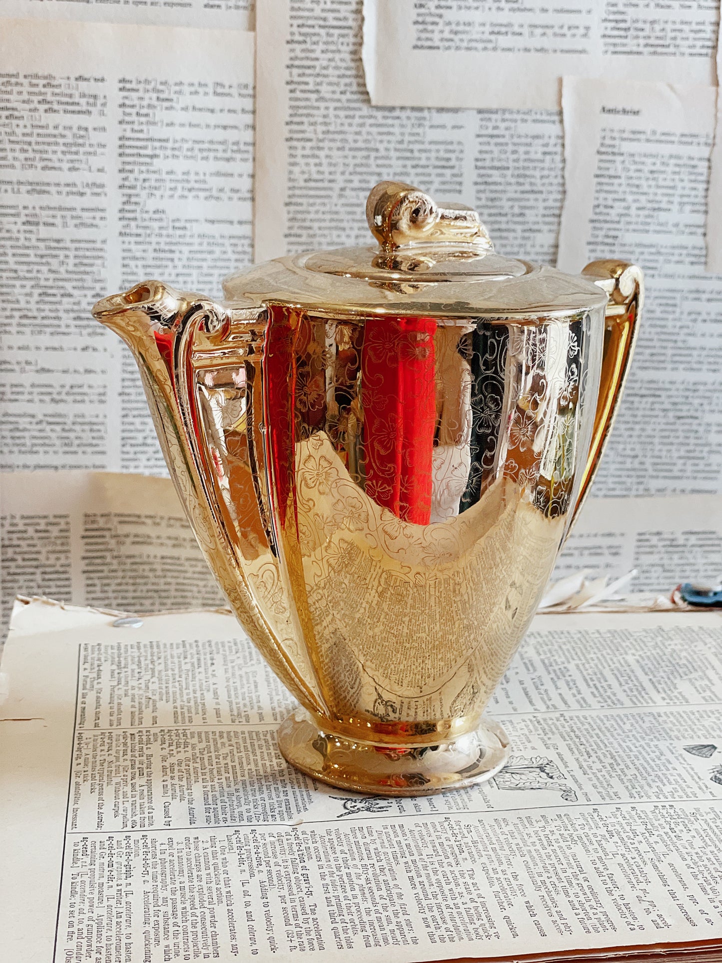 Vintage Gold Tea Pot // Lady Hamilton // 22 K Gold