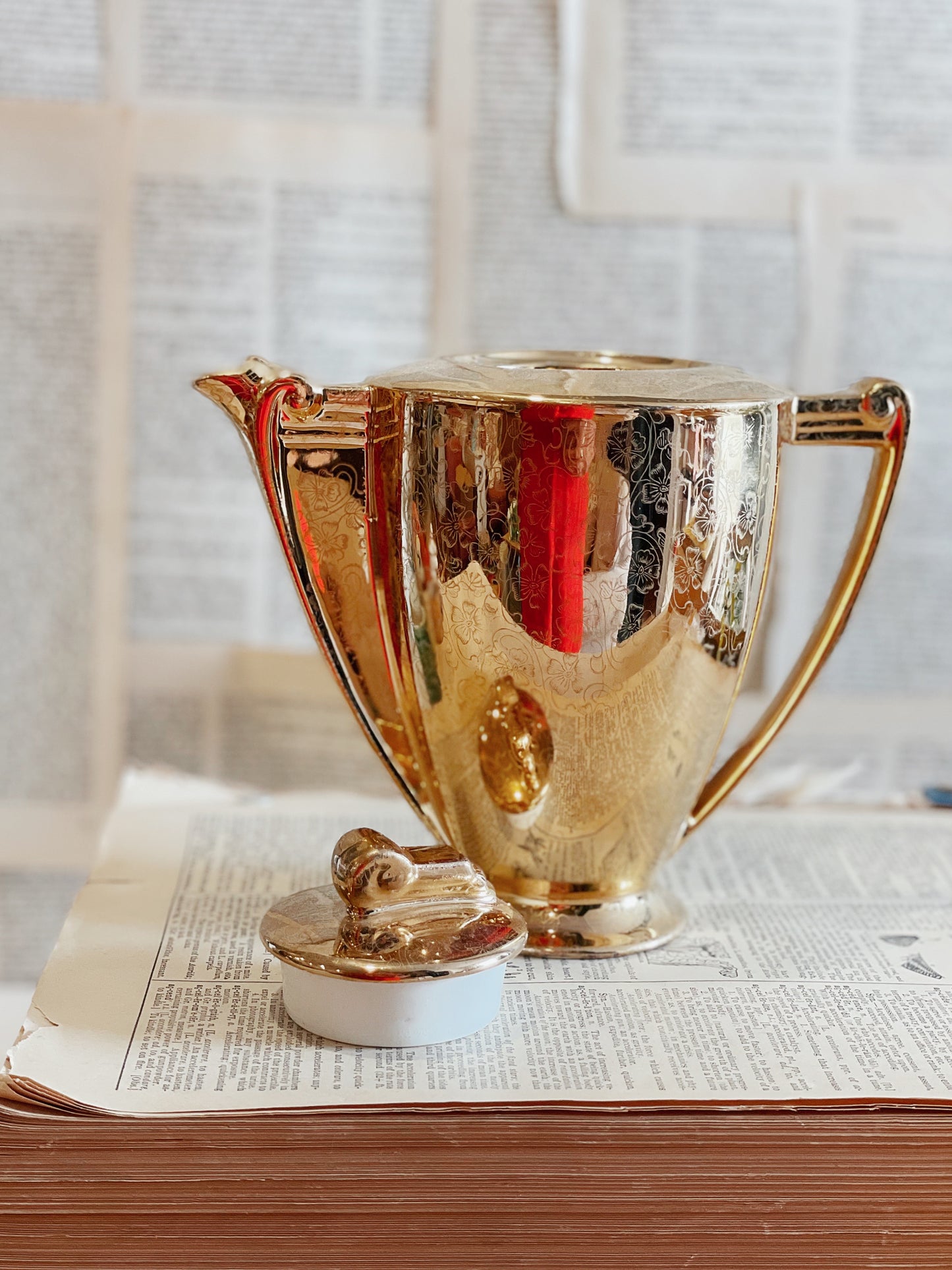 Vintage Gold Tea Pot // Lady Hamilton // 22 K Gold