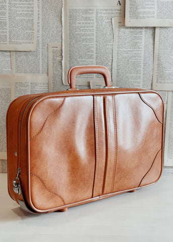 Vintage Leather Attaché Case // Stitched Leather // Suitcase // Briefcase