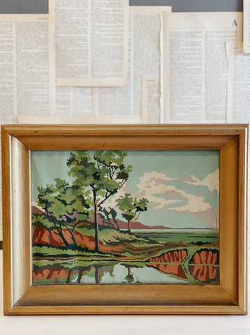 Vintage Paint By Number Landscape