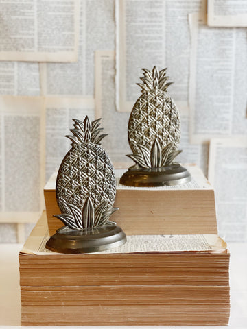 Vintage Brass Pineapple Bookends