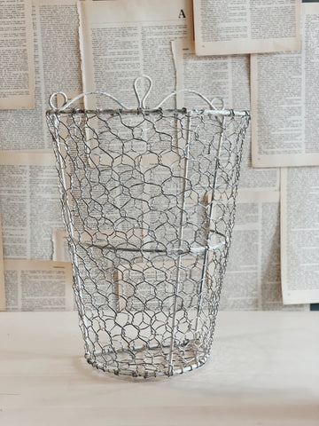 Vintage Chicken Wire Wall Basket