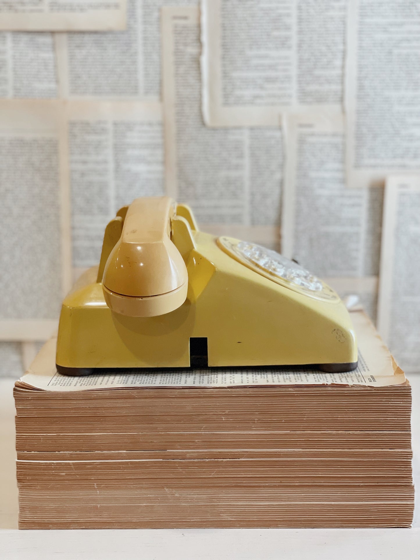 Yellow Rotary Phone // Vintage