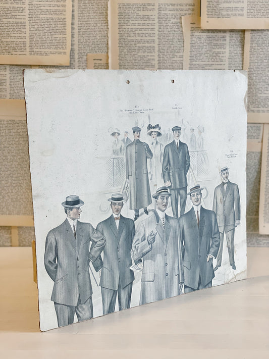 Vintage Men’s Clothing Advertisement - Cardbord
