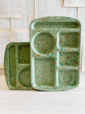 Vintage Prolon Ware Confetti Green Lunch Trays