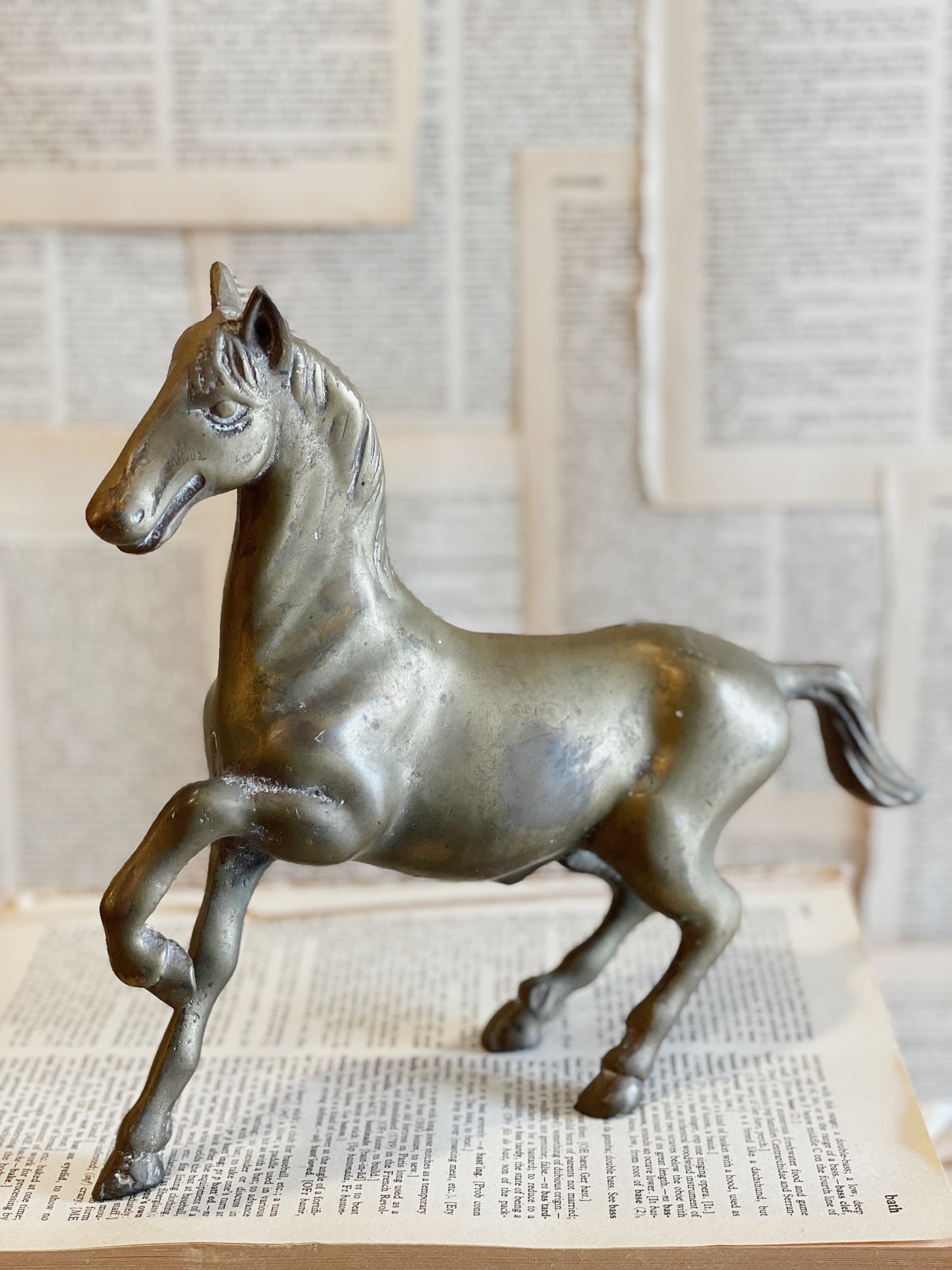 Vintage Brass Horse and Colt