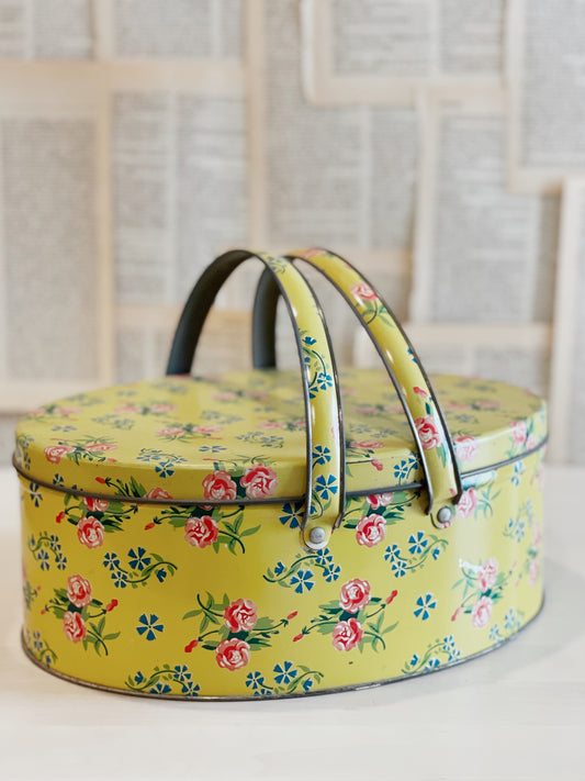 Vintage Tin Lunch Pale / Basket